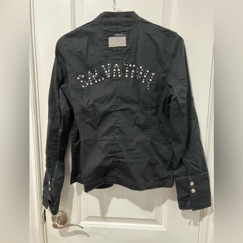 Pepejeans Black Military Style Jacket, size L, runs small - Picture 6 of 7